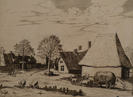 Hay Cart on a Village Street