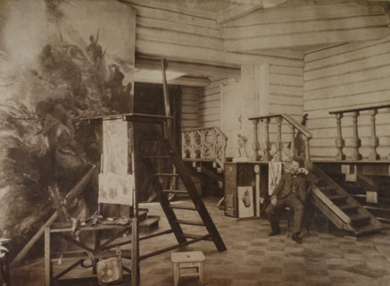 Artist Repin Ilya Efimovich (1844-1930) in his studio
