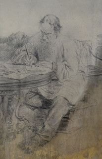 Leo Tolstoy (1828-1910) is working