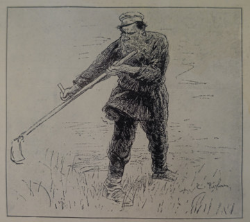 Leo Tolstoy (1828-1910) is working