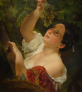 Italian Midday (An Italian Girl Picking Grapes)