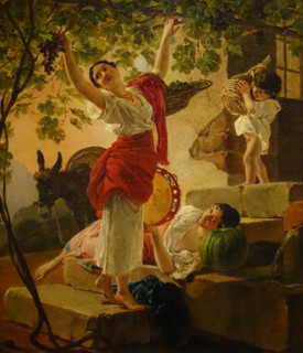 Girl Picking Grapes in the Environs of Naples