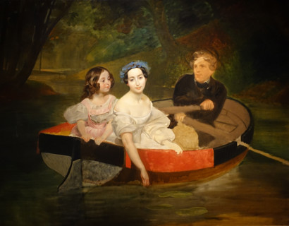 Portrait of the Author and Baroness Ekaterina Meller-Zakomelskaya  with Her Daughter Maria in a Boat