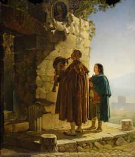 Pifferari in Front of the Image of Madonna