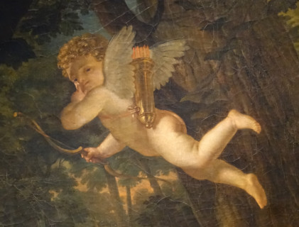 Fragment of the painting Narcissus Looking into the Water