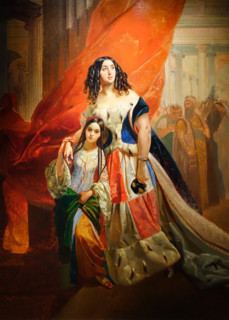 Portrait of Countess Yuliya Samoylova Leaving the Ball with Her Adopted Daughter Amacilia Pacini