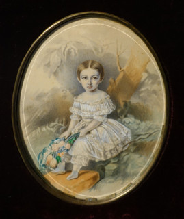 Portrait of a Girl with a bouquet