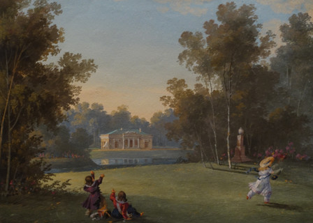 Children Playing in a Park near the Monument to Lansky in Tsarskoye Selo