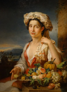 Italian girl with fruits