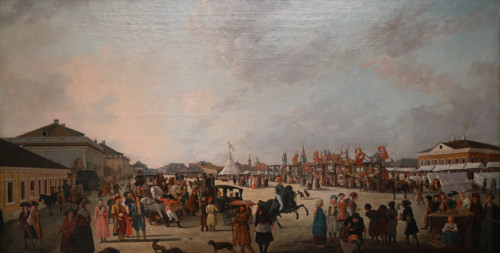 Near the Novinsky Monastery in Moscow during a folk festival