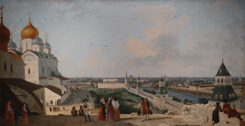 View of Moscow from the balcony of the Kremlin Palace towards the Moskvoretsky Bridge