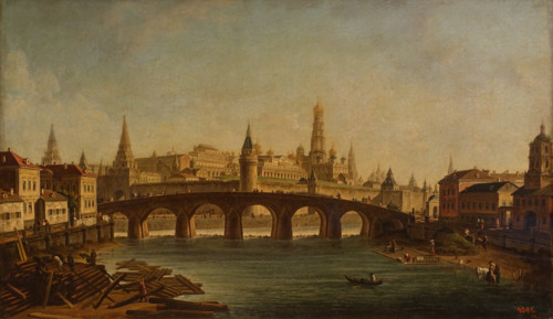 View of the Moscow Kremlin from the Big Stone Bridge