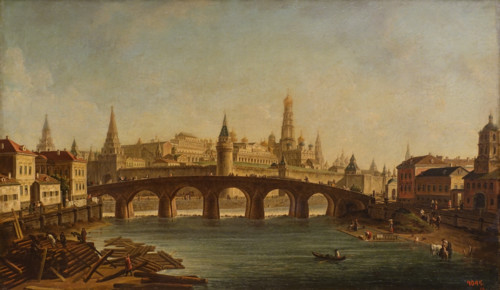 View of the Moscow Kremlin from the Big Stone Bridge
