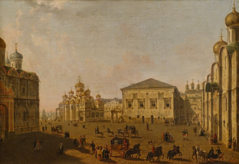 The Square in front of the Assumption Cathedral in the Moscow Kremlin