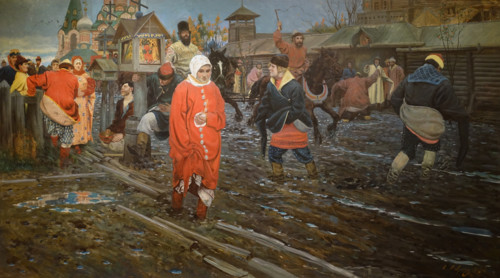 Moscow Street of 17th-Century on a Holiday