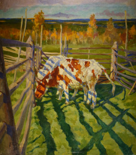 Calves by the fence