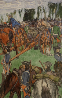 Russian troops resting near the forest