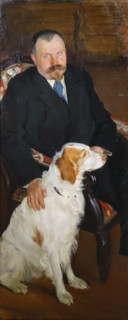 Portrait of Doctor Sergei Yakovlevich Lyubimov with a Dog