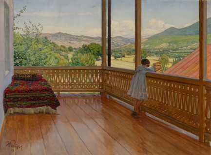 On the balcony