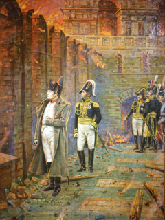 Napoleon (1769-1821) watching the Fire of Moscow