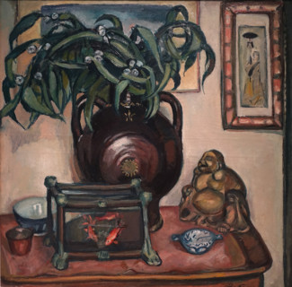 Still Life with Buddha and Red Fish