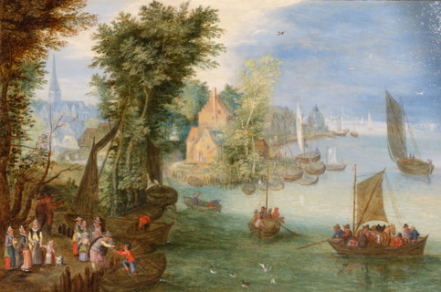 Coastal Landscape with Figures on the Shore