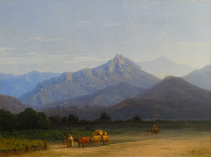 Mountain landscape with figures
