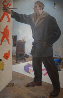 Mayakovsky Vladimir Vladimirovich (1893-1930) in the ROSTA workshop