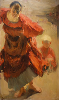 Peasant woman with her child