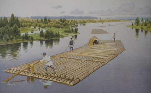 Timber rafting on the Pripyat