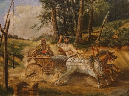 Military courier with three horses