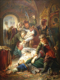 Agents of the Pretender Dmitry murdering Boris Godunov's son