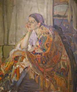 Woman with a Colorful Shawl