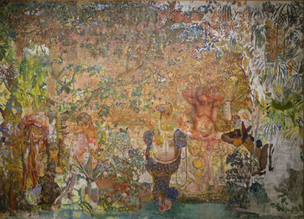 Bathers in Orange and Olive Grove