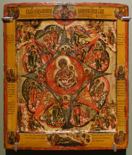 Icon of the Mother of God  'Burning Bush' with prophets on margins