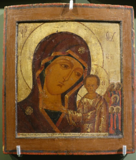 Icon of the Mother of God of Kazan with Blessed princes of Yaroslavl