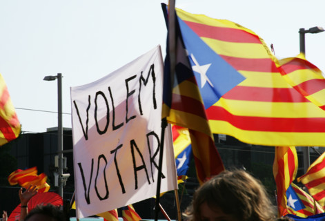 The Diada (National Holiday) of Catalonia, 11 September 2014. Rally called ""Via Catalana 2014""