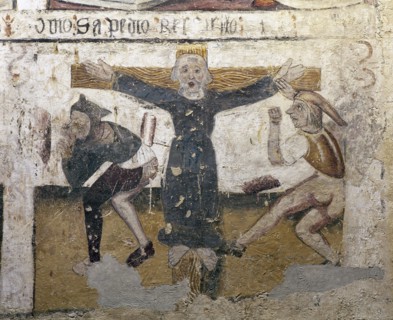Mondonedo, province of Lugo, Galicia, Spain. Mondonedo Cathedral. 14th-century wall paintings
