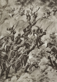 Peninsular War (1808-1814). Guerrilla warfare against the Napoleonic army. ""...Fighting from cliff