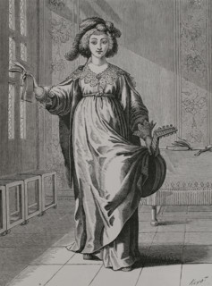 Music. Allegory. Engraving by Huyot based on Rousselet in the 17th century. XVIIme siecle: lettres,