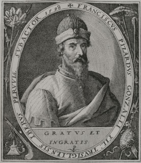 Francisco Pizarro (1478-1541). Spanish conqueror of the Inca empire. Portrait. Facsimile of an