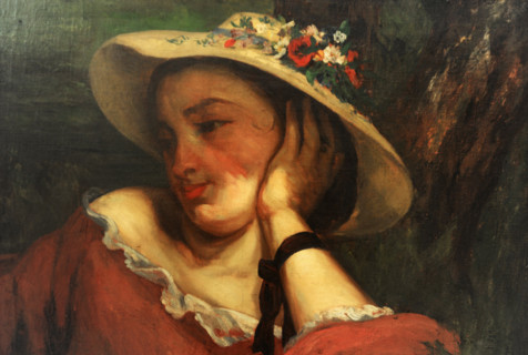 Gustave Courbet (1819-1877). French painter. Woman in a Straw Hat with Flowers, 1857. Oil on canvas