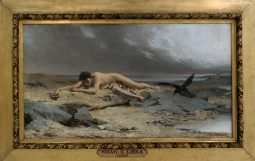 Emmanuel Krescenc Liska (1852-1903). Czech painter. Cain, 1885. Oil on canvas, 110 x 202,5 cm.