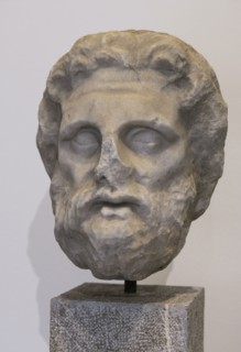 Ancient Greece. Male head from a grave naiskos, ca. 330 BCE. Archaeological Museum of Piraeus.