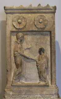 Funerary stele of Demetrius and Idyle. Late 4th century BC. Archaeological Museum of Piraeus.