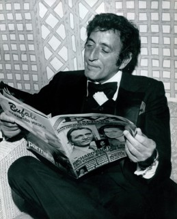 Tony Bennett relaxing at home reading a magazine