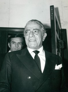 Aristotle Onassis at his 4th wedding anniversary party