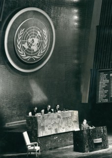 Chile President Salvador Allende speaking at the United Nations on December 8, 1972