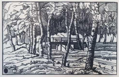 Pushkin Nature Reserve. Petrovskoye. The Bridge. 1930. Pavel Aleksandrovich Shillingovsky (1881-1942).