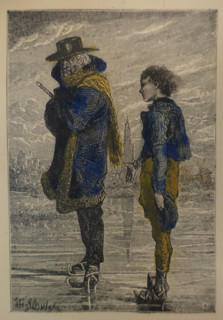 Illustration from the book The Silver Skates. Drawings by Theophile Schuler (1821-1878). 1870.